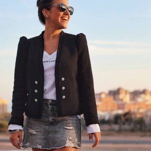 zara tweed poplin jacket